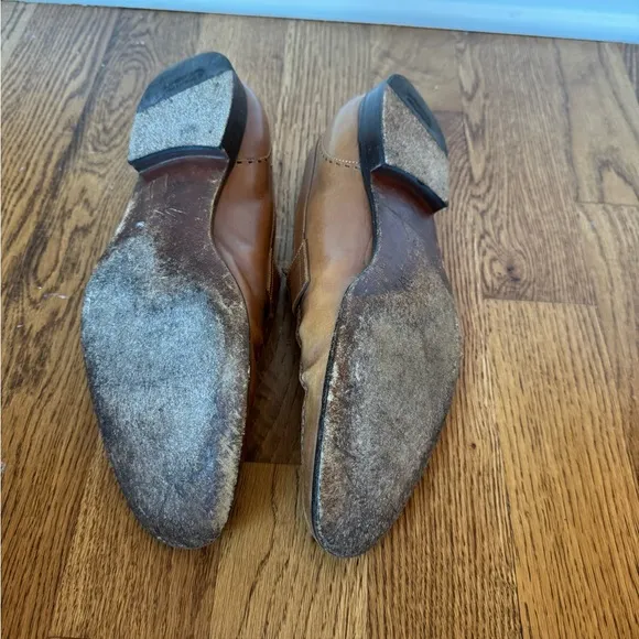 Santoni Brown Leather Slip-On Loafers size 13