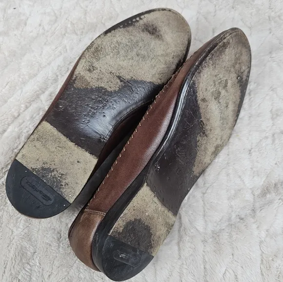 Santoni Tassel Loafers Mens 9 EE Brown Made In Italy Woven Western Classic Prep