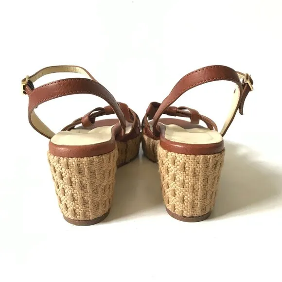 Sarah Flint Perfect Mirjana 50 Wedge Sandals Womens 36.5 6.5 Brown Leather Shoes