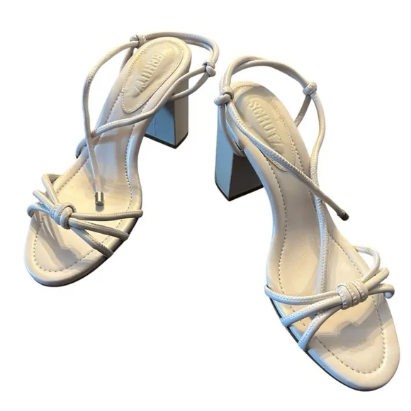 Schutz Kate Block Heel Tie Ankle Strap Strappy Heels NEW Size 7.5