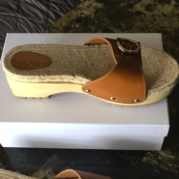 Sea by Chloe Clog Mules In Cedar Brown Eur Size 41.