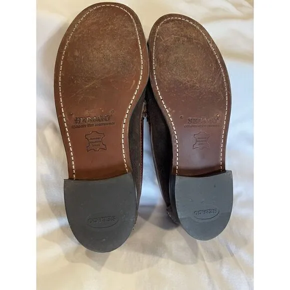 SEBAGO Docksiders Men's BROWN Suede Leather Penny Loafers Driving Shoes‎ 8D