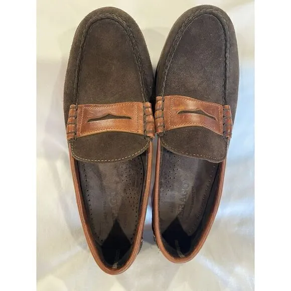 SEBAGO Docksiders Men's BROWN Suede Leather Penny Loafers Driving Shoes‎ 8D