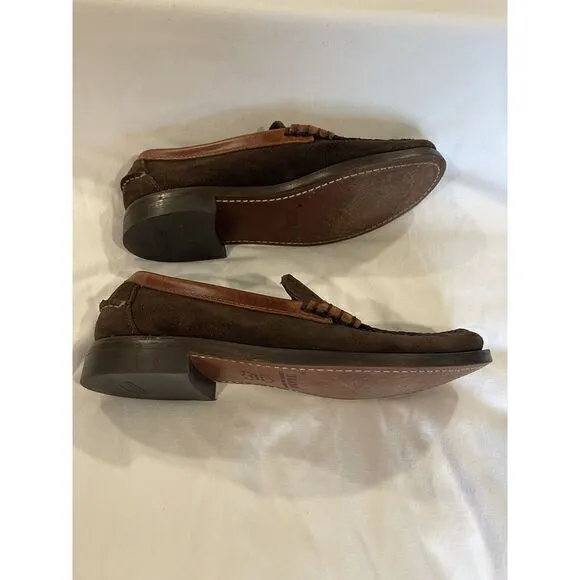 SEBAGO Docksiders Men's BROWN Suede Leather Penny Loafers Driving Shoes‎ 8D