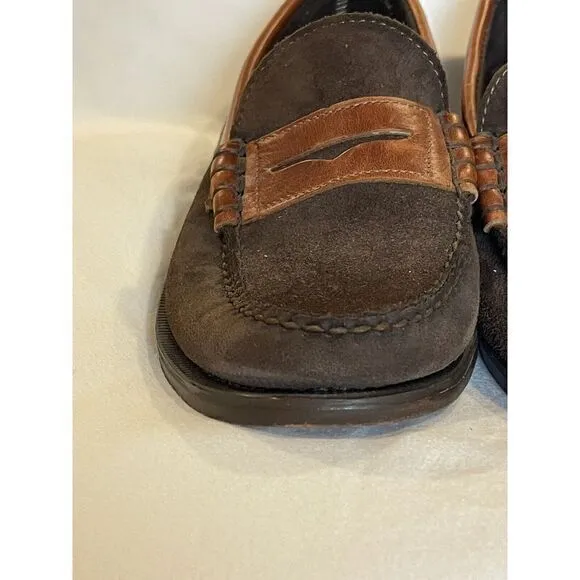 SEBAGO Docksiders Men's BROWN Suede Leather Penny Loafers Driving Shoes‎ 8D