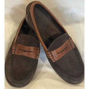 SEBAGO Docksiders Men's BROWN Suede Leather Penny Loafers Driving Shoes‎ 8D