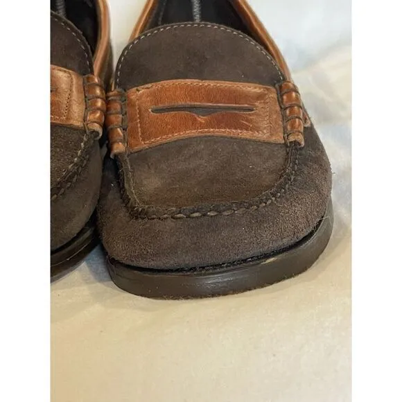 SEBAGO Docksiders Men's BROWN Suede Leather Penny Loafers Driving Shoes‎ 8D