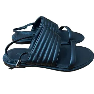 See by Chloe Black Leather Flat Strappy Sandals Size 36.5 US 6.5