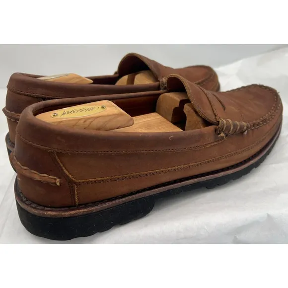 Sequoia by Allen Edmonds Penny Loafers Men’s 11D Brown Slip On Round Toe Nubuck