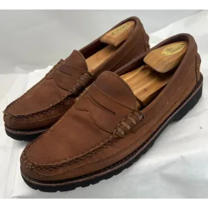 Sequoia by Allen Edmonds Penny Loafers Men’s 11D Brown Slip On Round Toe Nubuck