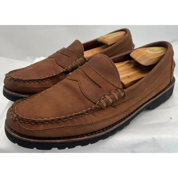 Sequoia by Allen Edmonds Penny Loafers Men’s 11D Brown Slip On Round Toe Nubuck