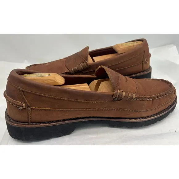 Sequoia by Allen Edmonds Penny Loafers Men’s 11D Brown Slip On Round Toe Nubuck