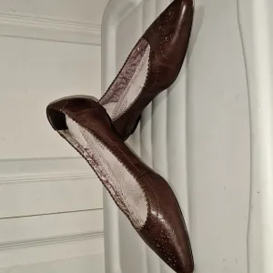 Seychelles pointy toe leather ballet flat - 7 - brown