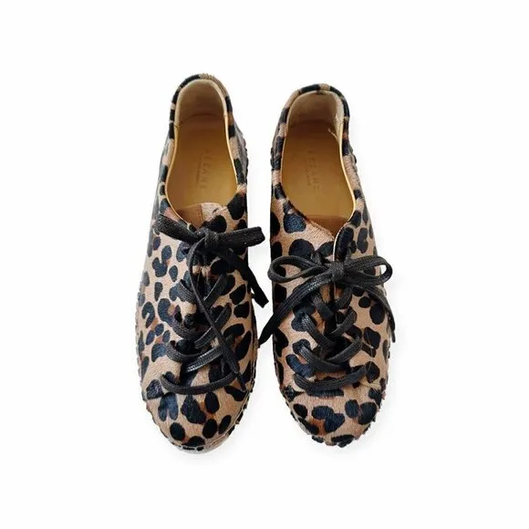 Sezane Julie Espadrilles Sneakers in animal print pony hair  Size 38EU/FR