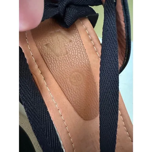 Silvia Cobos Espadrilles Lace Up Black EUC sz 38 = US 7.5