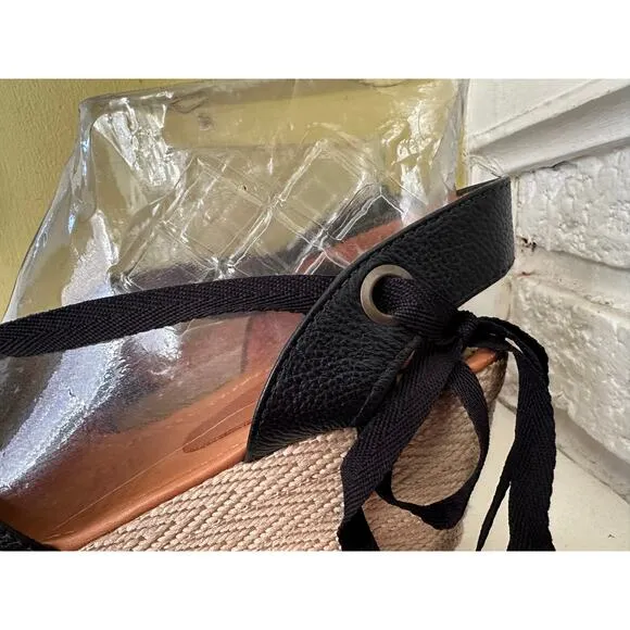 Silvia Cobos Espadrilles Lace Up Black EUC sz 38 = US 7.5