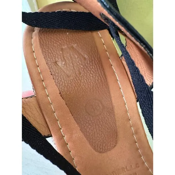Silvia Cobos Espadrilles Lace Up Black EUC sz 38 = US 7.5