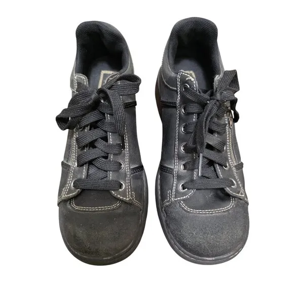 Skechers Black Chunky Y2k 90 Sneakers Side Zipper Detail Size 9.5