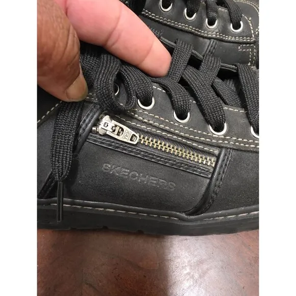 Skechers Black Chunky Y2k 90 Sneakers Side Zipper Detail Size 9.5