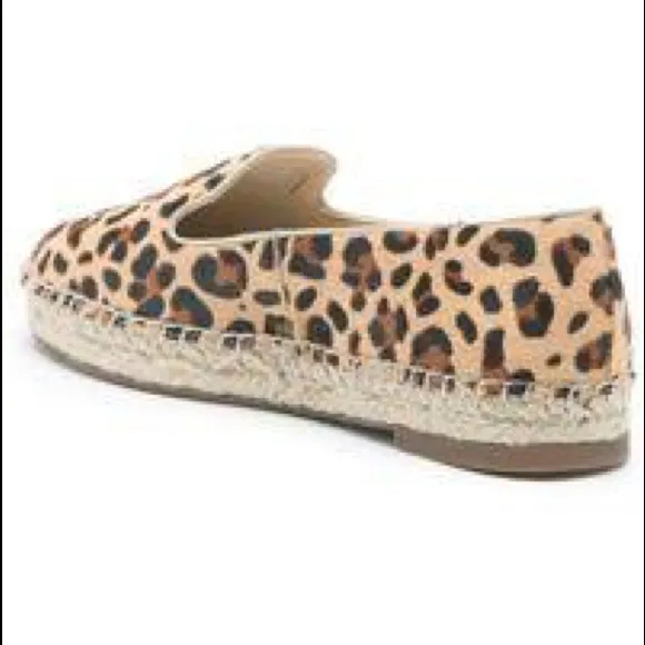 SOLE SOCIETY Sammah Espadrille Loafer Leopard Calf Hair Size 7 1/2 M