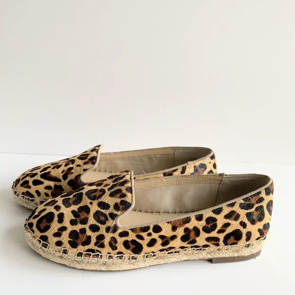 SOLE SOCIETY Sammah Espadrille Loafer Leopard Calf Hair Size 7 1/2 M