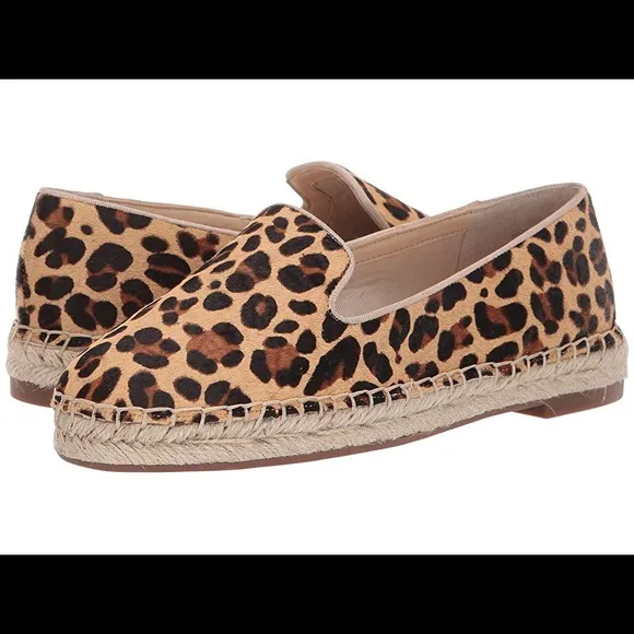 SOLE SOCIETY Sammah Espadrille Loafer Leopard Calf Hair Size 7 1/2 M
