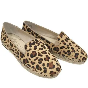 SOLE SOCIETY Sammah Espadrille Loafer Leopard Calf Hair Size 7 1/2 M