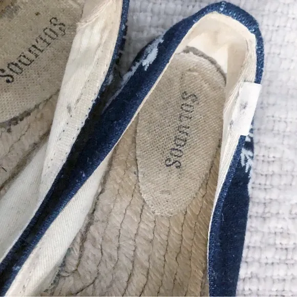 Soludos embroidered platform espadrilles Otomi Navy