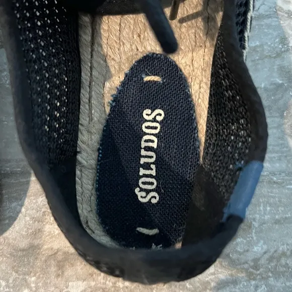 Soludos Lace-Up Espadrilles Sneakers, Black Size 8M New w/o Box