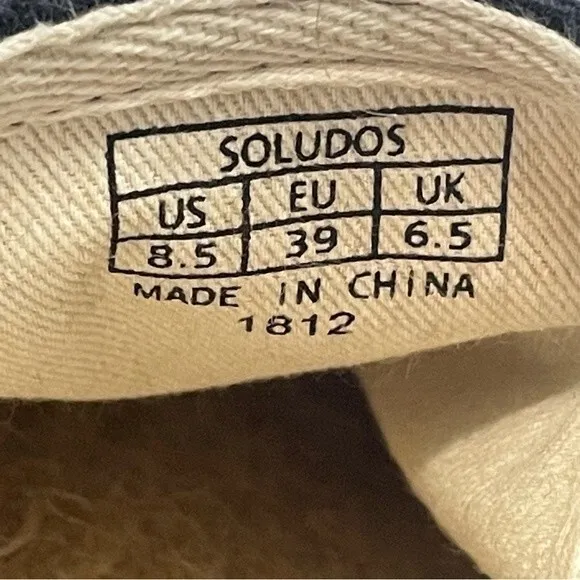 Soludos Platform Smoking Slipper Espadrilles, size 8.5