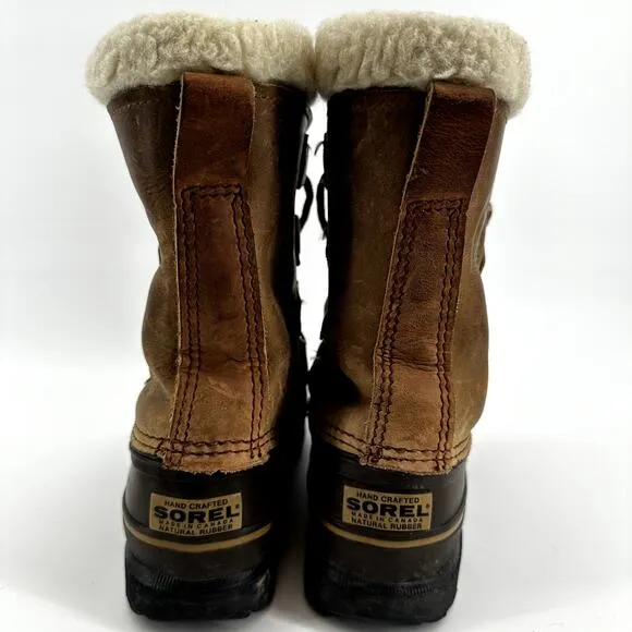 Sorel Alpine Winter Snow Boots Lace Up Mid Calf Shearling Outdoor Camel Brown 7