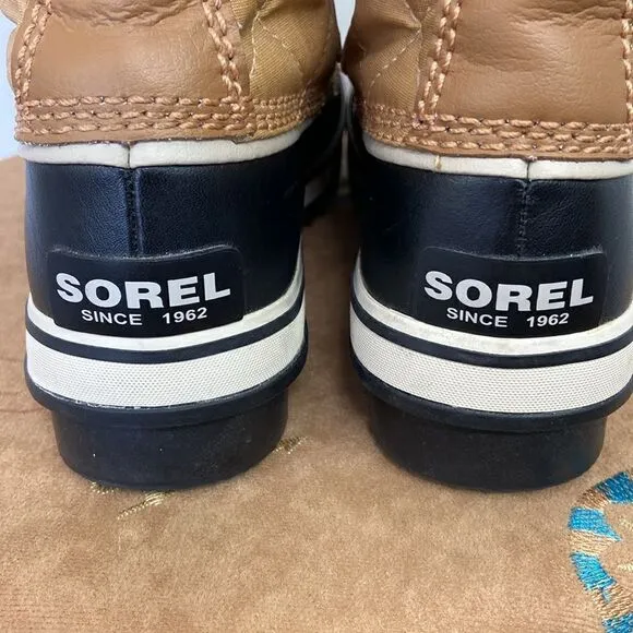 Sorel Boots Insulated Tan Shade Faux Fur Trim NWOB U.S. 6