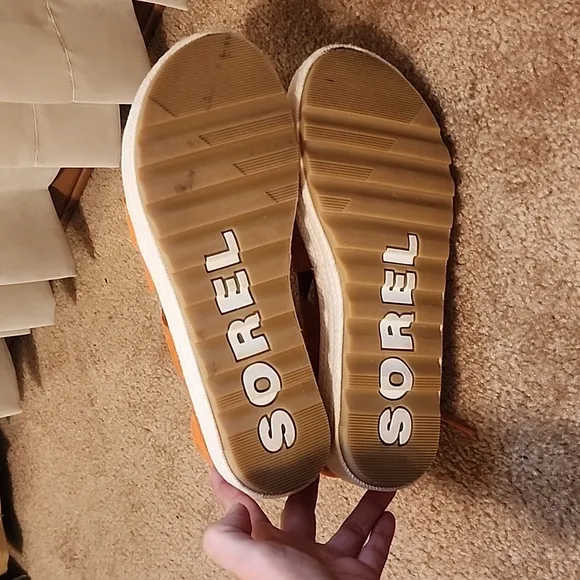 Sorel Cameron Flatform Lace Suede Espadrilles Sandals in Desert Sun Gum 17