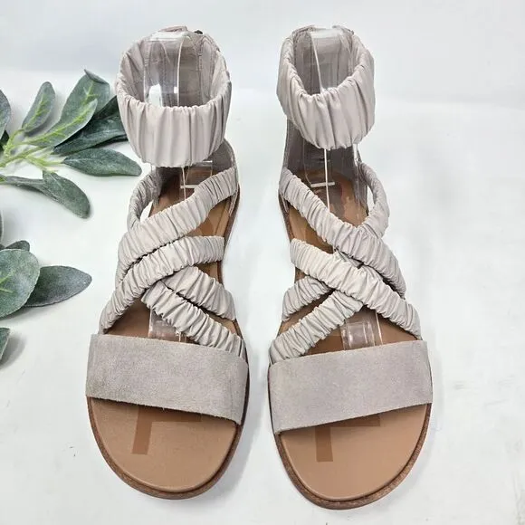 SOREL Ella II Ankle Strap Flat Sandals Taupe Size 8.5