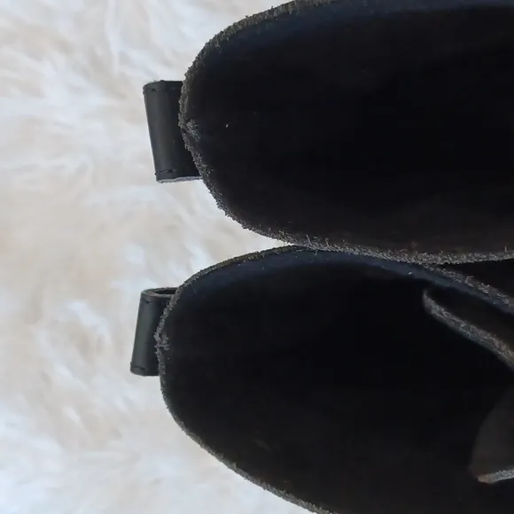 Sorel Explorer Lined Waterproof Suede Lace Up Snow Boots Boys Sz 6 Black Gray