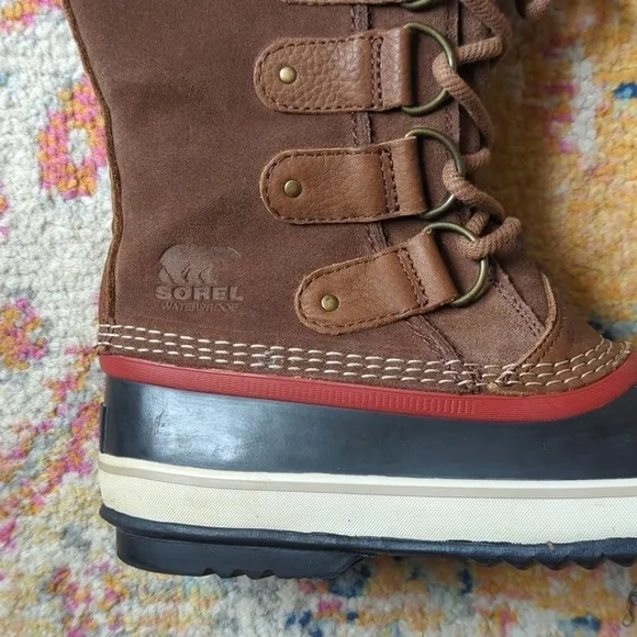 Sorel Joan Of Arctic Waterproof Suede Leather Faux Fur Trim Rubber Snow Boots 8