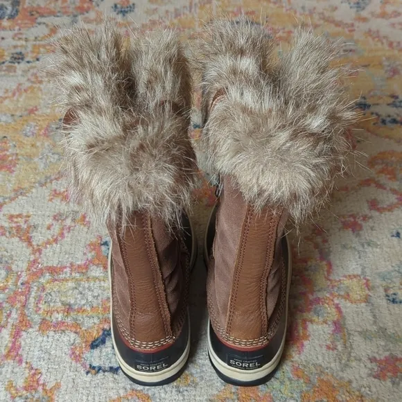 Sorel Joan Of Arctic Waterproof Suede Leather Faux Fur Trim Rubber Snow Boots 8