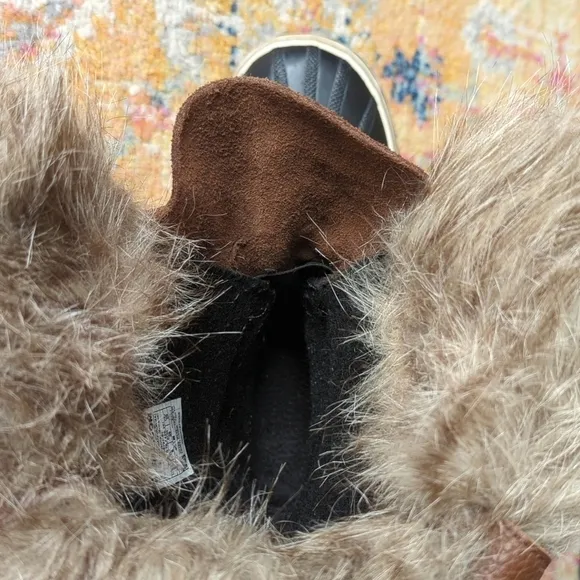 Sorel Joan Of Arctic Waterproof Suede Leather Faux Fur Trim Rubber Snow Boots 8