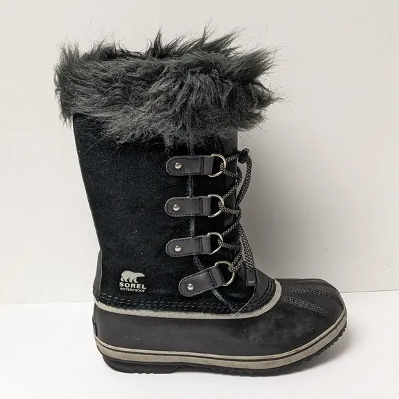 Sorel Joan of Arctic Waterproof Winter Boots, Black, Big Kids 6 M