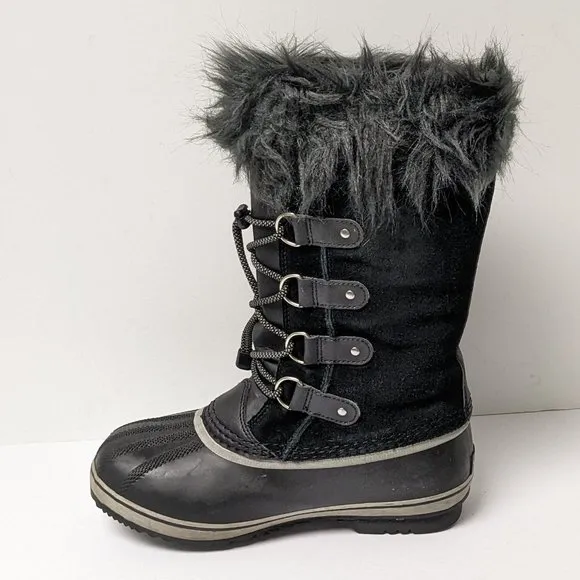 Sorel Joan of Arctic Waterproof Winter Boots, Black, Big Kids 6 M