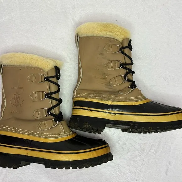 SOREL Men’s Caribou Fleece-trimmed Nubuck and Rubber Snow Boots 11