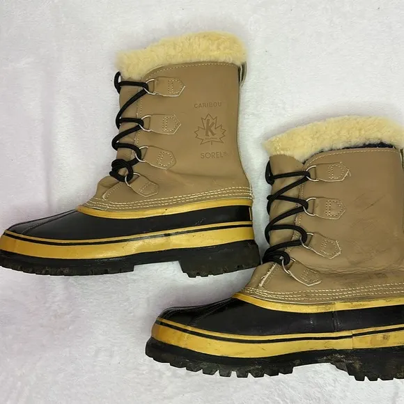 SOREL Men’s Caribou Fleece-trimmed Nubuck and Rubber Snow Boots 11