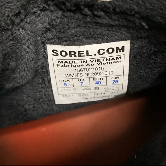 SOREL Tivoli II Black &amp; Pink Winter Snow Boots Size 9