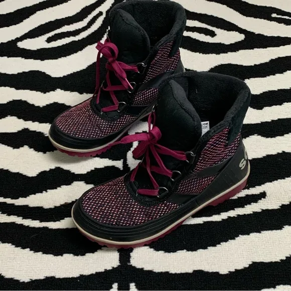 SOREL Tivoli II Black &amp; Pink Winter Snow Boots Size 9