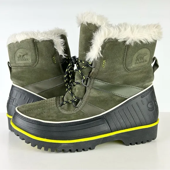 Sorel Tivoli II Waterproof Dark Olive Green Suede Leather Unisex Winter Boots