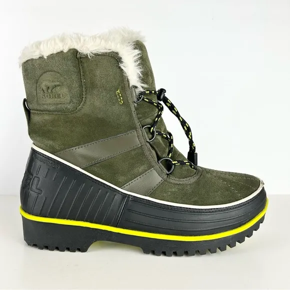 Sorel Tivoli II Waterproof Dark Olive Green Suede Leather Unisex Winter Boots