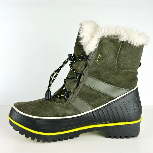 Sorel Tivoli II Waterproof Dark Olive Green Suede Leather Unisex Winter Boots