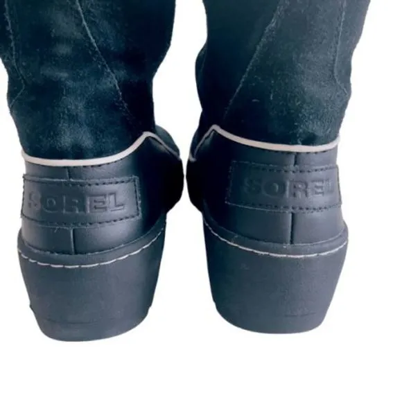 Sorel Tivoli III High Black Suede Leather Waterproof Snow Boots — SZ 9‎
