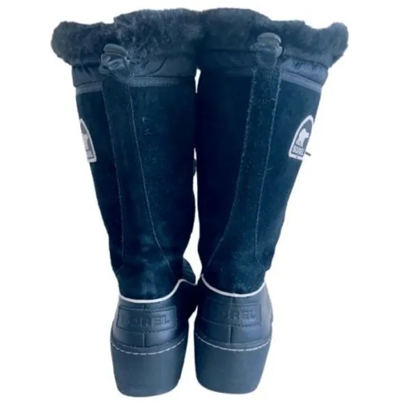 Sorel Tivoli III High Black Suede Leather Waterproof Snow Boots — SZ 9‎