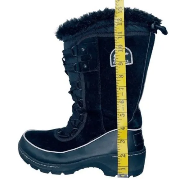 Sorel Tivoli III High Black Suede Leather Waterproof Snow Boots — SZ 9‎